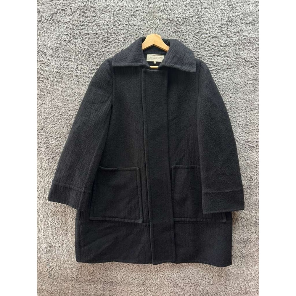Stella Mccartney Cashmere-Wool Blend Long Sleeve Trench Coat Black Women Size 42